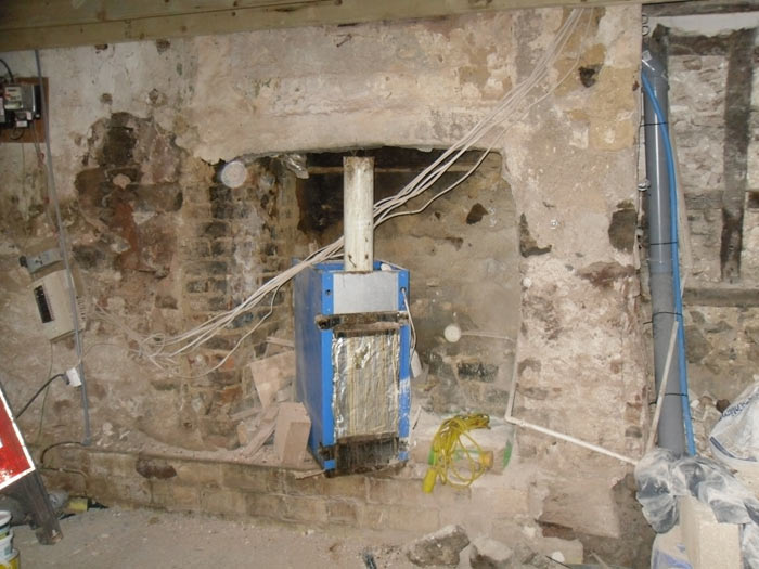 Old boiler prior to removal